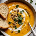 Butternut Squash Sweet Potato Soup with Garnish