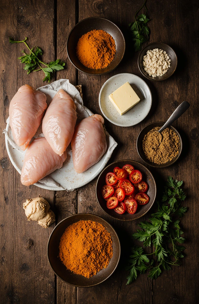 Crockpot Butter Chicken ingredients laid out for cooking