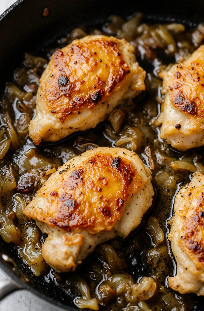 Browning chicken for Smothered Chicken and Rice